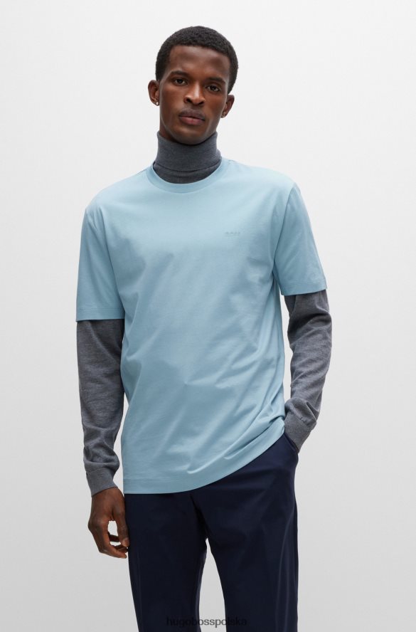 Hugo Boss T-shirt z logo o regularnym kroju, wykonany z bawełnianego dżerseju w kolorze jasnoniebieskim hugo jasny niebieski R0X0H62246