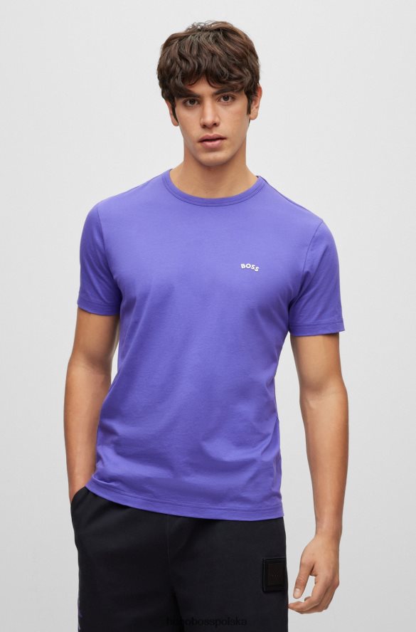 Hugo Boss T-shirt z logo o regularnym kroju, wykonany z bawełny organicznej Hugo w kolorze ciemnofioletowym ciemny fiolet R0X0H61143