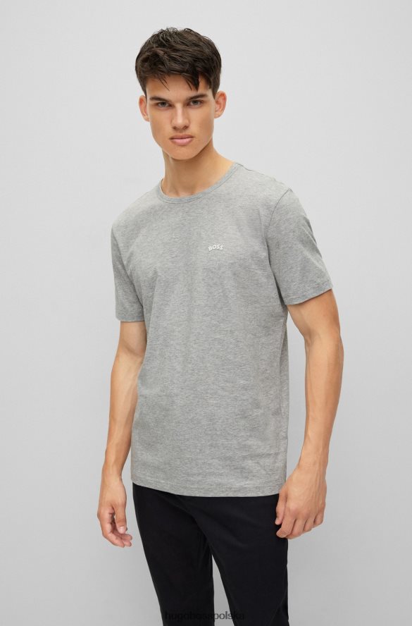 Hugo Boss T-shirt z logo o regularnym kroju, wykonany z bawełny organicznej hugo w kolorze jasnoszarym jasnoszary R0X0H61149