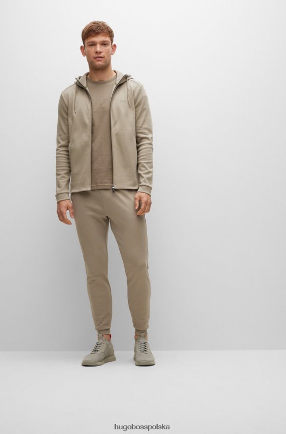 Hugo Boss T-shirt z logo o regularnym kroju, wykonany z bawełny organicznej w kolorze beżowym hugo beżowy R0X0H61147