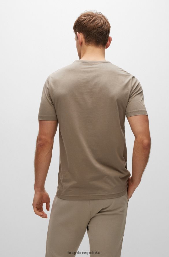 Hugo Boss T-shirt z logo o regularnym kroju, wykonany z bawełny organicznej w kolorze beżowym hugo beżowy R0X0H61147
