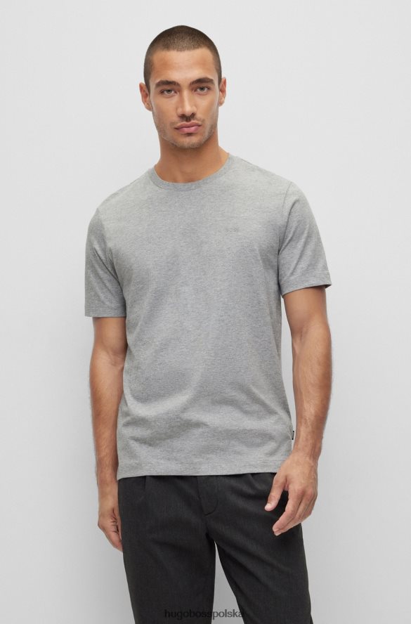 Hugo Boss T-shirt z logo o regularnym kroju, z bawełnianego dżerseju w kolorze jasnoszarym hugo jasnoszary R0X0H62240