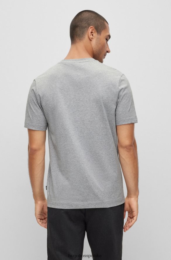 Hugo Boss T-shirt z logo o regularnym kroju, z bawełnianego dżerseju w kolorze jasnoszarym hugo jasnoszary R0X0H62240