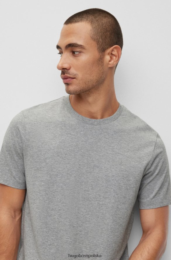 Hugo Boss T-shirt z logo o regularnym kroju, z bawełnianego dżerseju w kolorze jasnoszarym hugo jasnoszary R0X0H62240