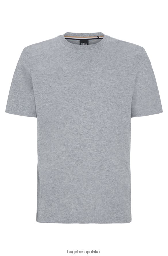 Hugo Boss T-shirt z logo o regularnym kroju, z bawełnianego dżerseju w kolorze jasnoszarym hugo jasnoszary R0X0H62240