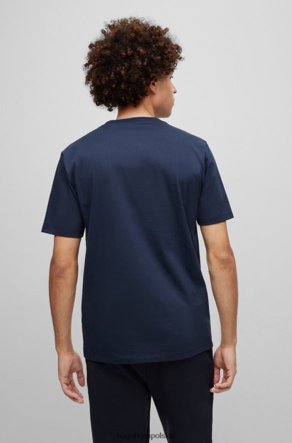 Hugo Boss T-shirt z logo, wykonany z bawełny organicznej, Hugo w kolorze ciemnoniebieskim ciemny niebieski R0X0H63510