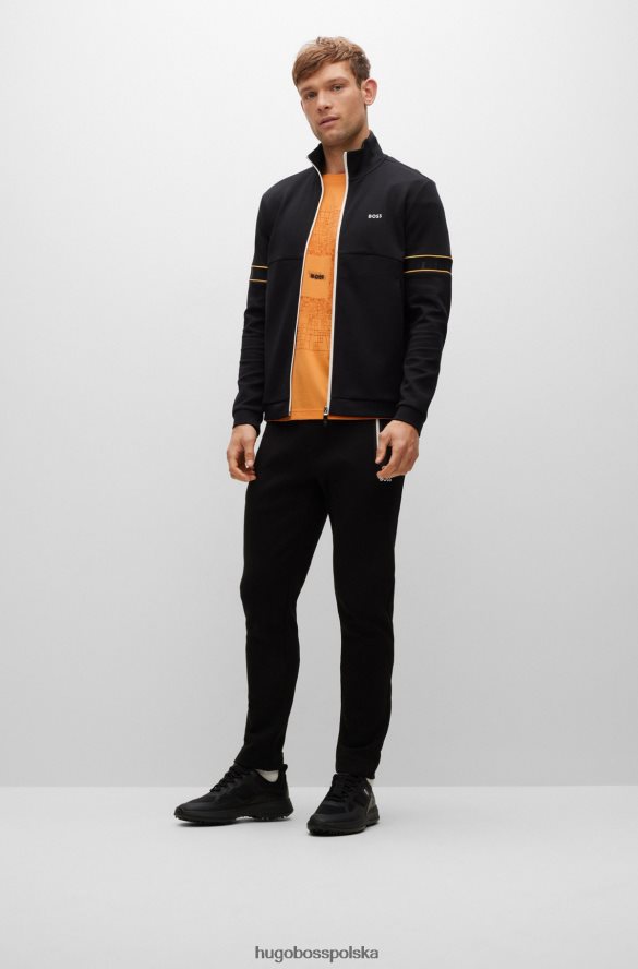 Hugo Boss T-shirt z mieszanki bawełny ze świecącą w ciemności grafiką Hugo w kolorze jasnopomarańczowym jasnopomarańczowy R0X0H61411