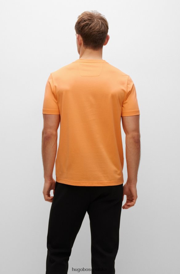 Hugo Boss T-shirt z mieszanki bawełny ze świecącą w ciemności grafiką Hugo w kolorze jasnopomarańczowym jasnopomarańczowy R0X0H61411