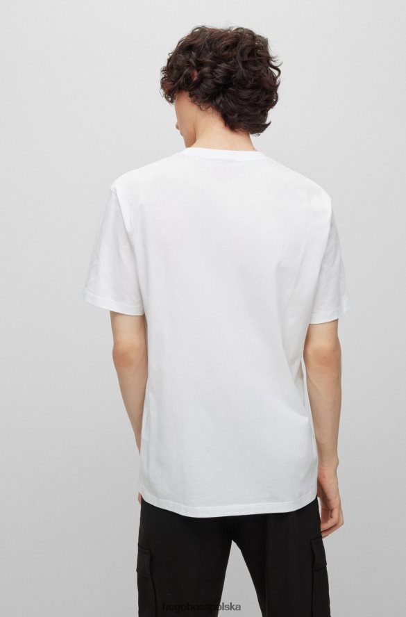 Hugo Boss T-shirt z nadrukiem jagliona, wykonany z bawełnianego dżerseju Hugo w kolorze białym biały R0X0H63042