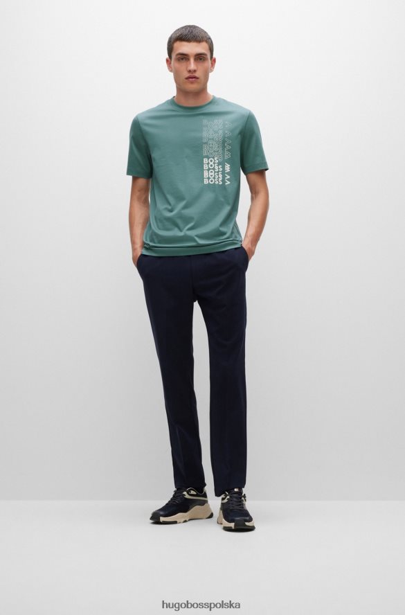 Hugo Boss T-shirt z nadrukiem logo, wykonany z odpornej na pot bawełnianej koszulki Hugo w kolorze jasnozielonym jasnozielony R0X0H62989