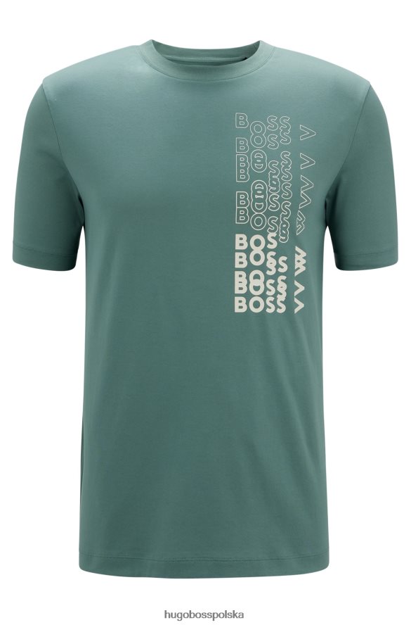 Hugo Boss T-shirt z nadrukiem logo, wykonany z odpornej na pot bawełnianej koszulki Hugo w kolorze jasnozielonym jasnozielony R0X0H62989