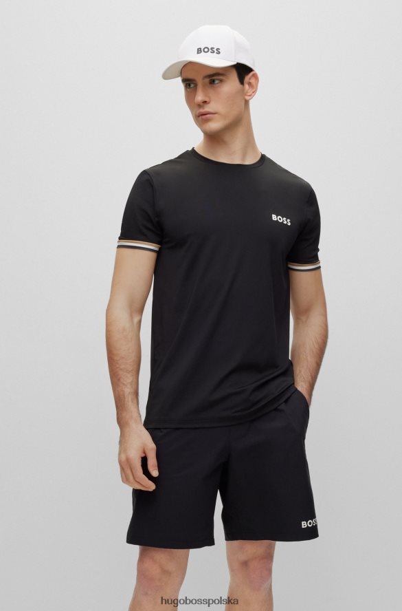 Hugo Boss T-shirt z okrągłym dekoltem i logo Matteo Berrettini czarny R0X0H62307