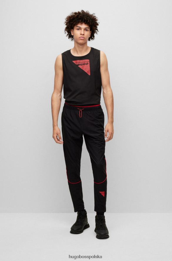 Hugo Boss Top z elastycznej siateczki i logo kapsuły Hugo w kolorze czarnym czarny R0X0H63661