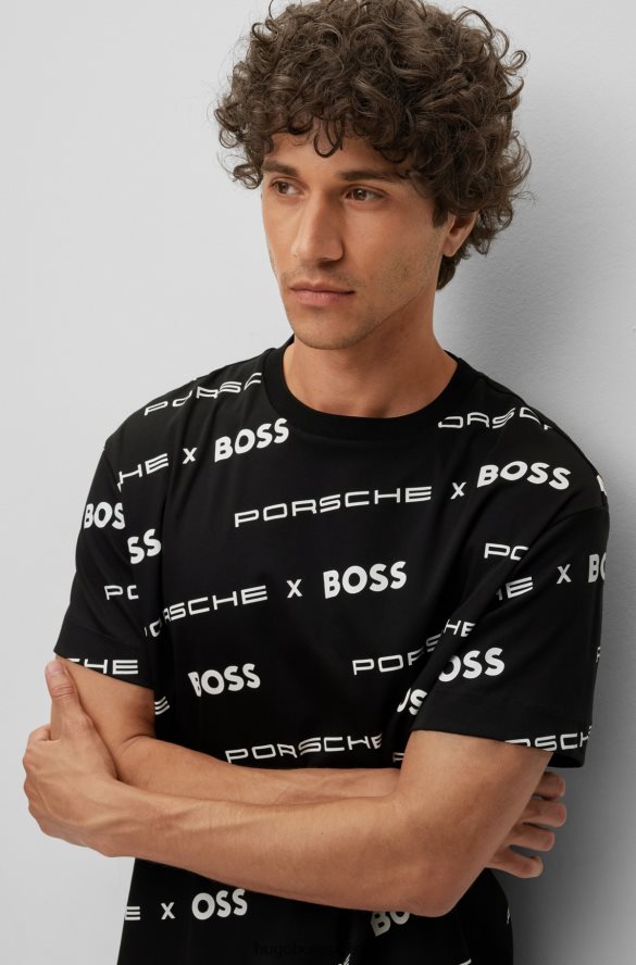 Hugo Boss Wzorzysta bluza porsche x hugo z bawełny interlock czarny R0X0H63572