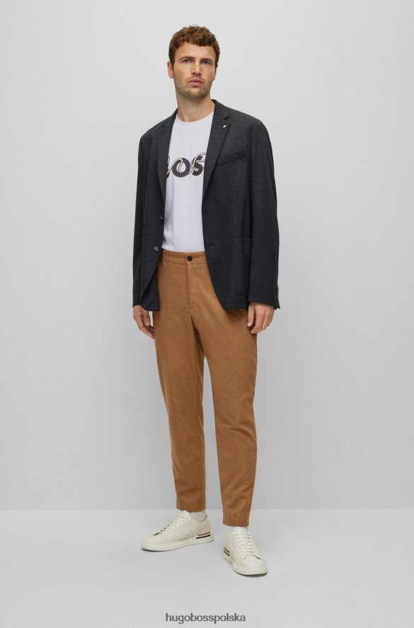 Hugo Boss bawełniana koszulka o dopasowanym kroju z grafiką logo Hugo w kolorze białym biały R0X0H61792