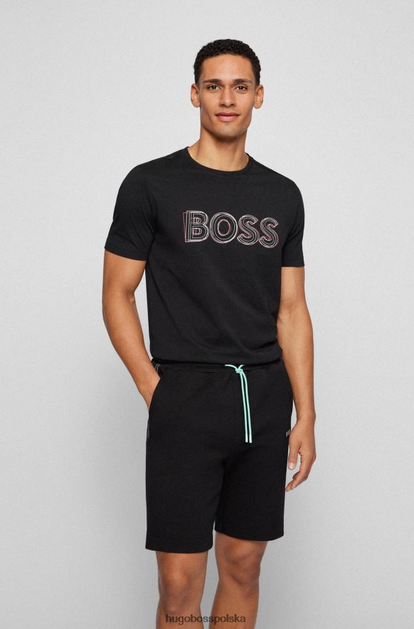 Hugo Boss bawełniana koszulka o regularnym kroju z grafiką logo Hugo w kolorze czarnym czarny R0X0H63251