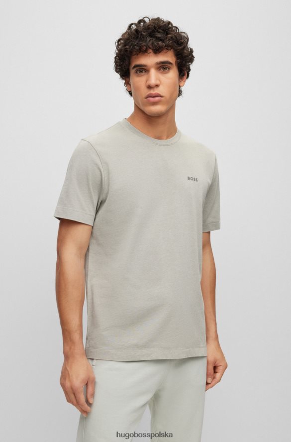 Hugo Boss bawełniana koszulka o regularnym kroju z nadrukiem logo w kolorze jasnoszarym hugo jasnoszary R0X0H63425