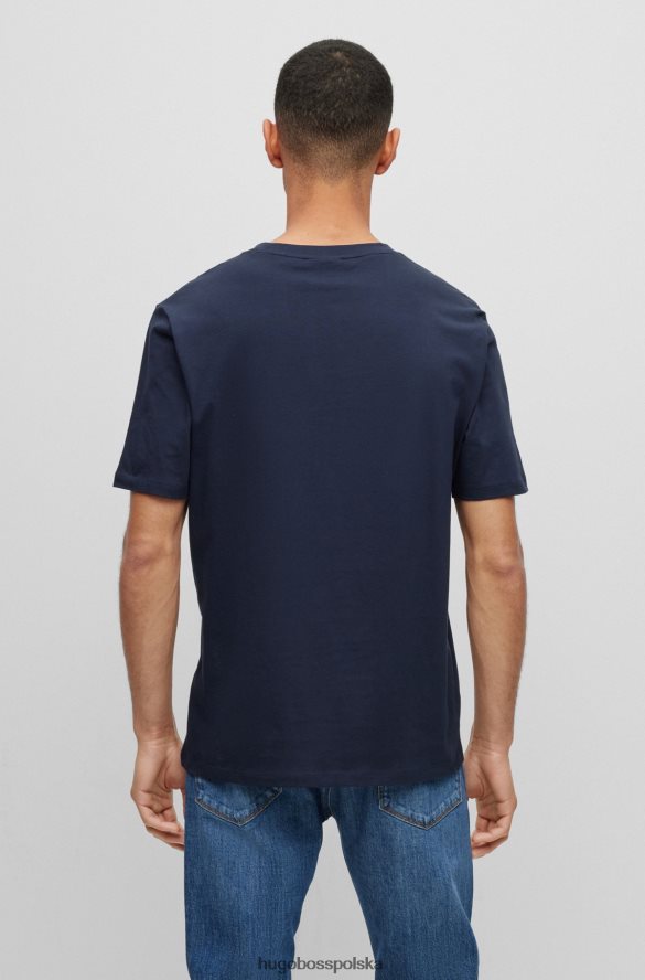 Hugo Boss bawełniana koszulka z czerwoną metką z logo hugo ciemnoniebieska ciemny niebieski R0X0H63132