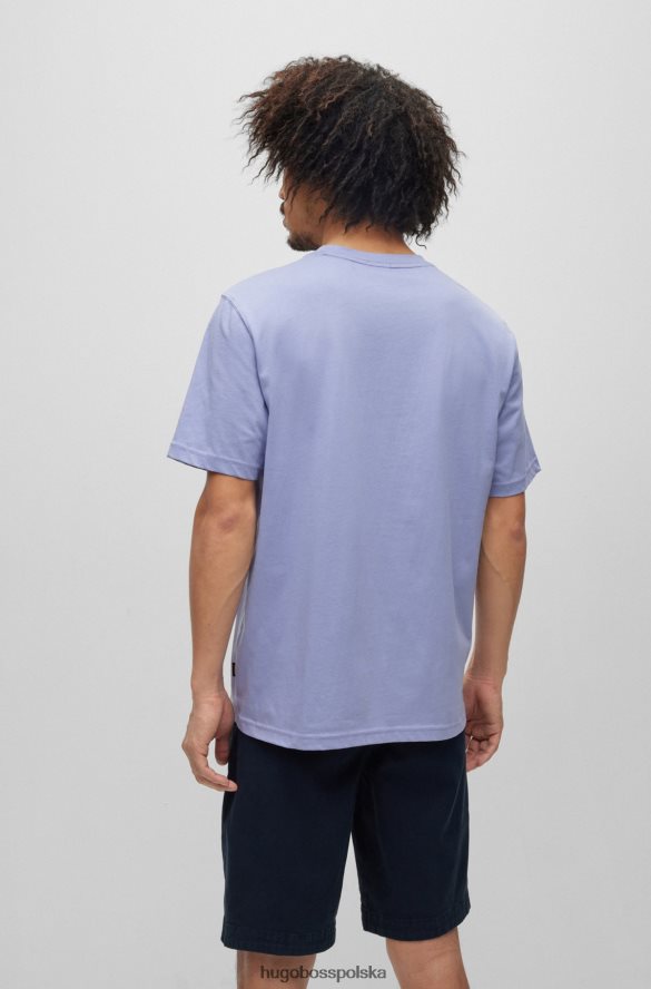 Hugo Boss bawełniana koszulka z kolorowym logo Hugo w kolorze fioletowym fioletowy R0X0H63540