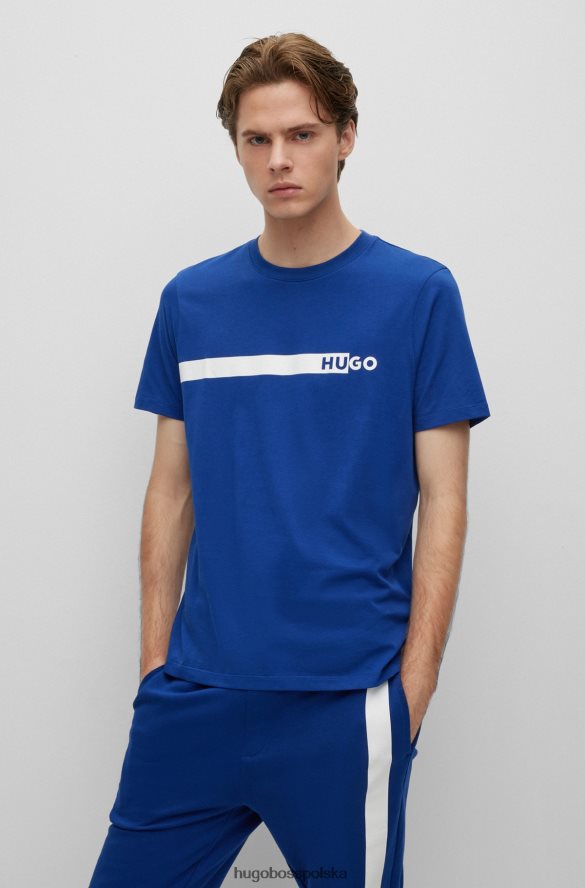 Hugo Boss bawełniana koszulka z logo Hugo Blue niebieski R0X0H61243
