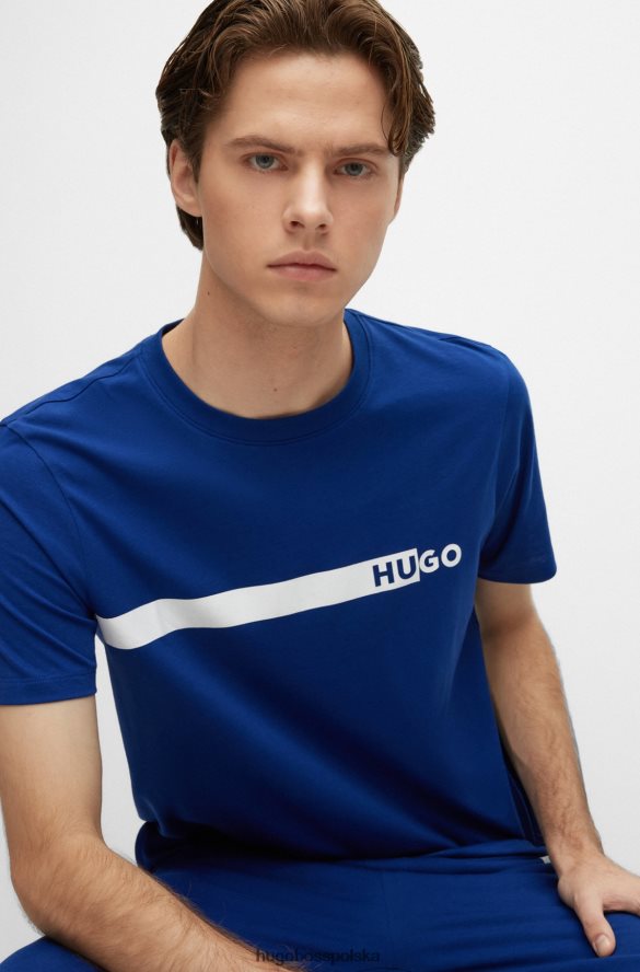 Hugo Boss bawełniana koszulka z logo Hugo Blue niebieski R0X0H61243
