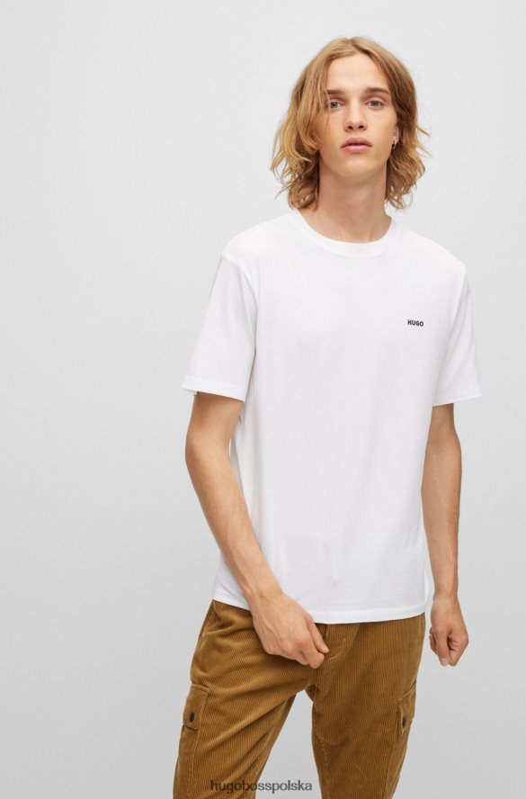 Hugo Boss bawełniana koszulka z logo hugo na piersi w kolorze białym biały R0X0H62471