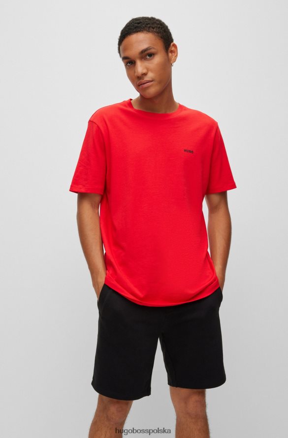 Hugo Boss bawełniana koszulka z logo na piersi czerwona hugo czerwony R0X0H62469