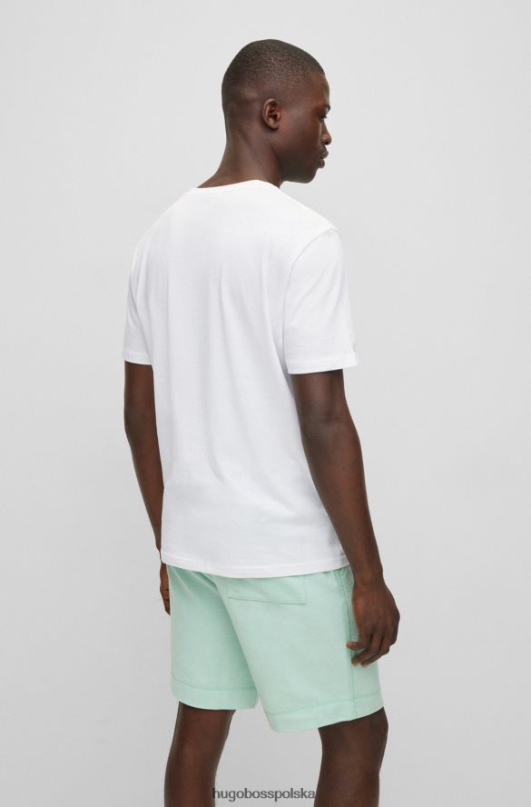 Hugo Boss bawełniana koszulka z nadrukiem logo Hugo w kolorze białym biały R0X0H64251
