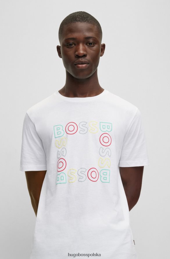 Hugo Boss bawełniana koszulka z nadrukiem logo Hugo w kolorze białym biały R0X0H64251
