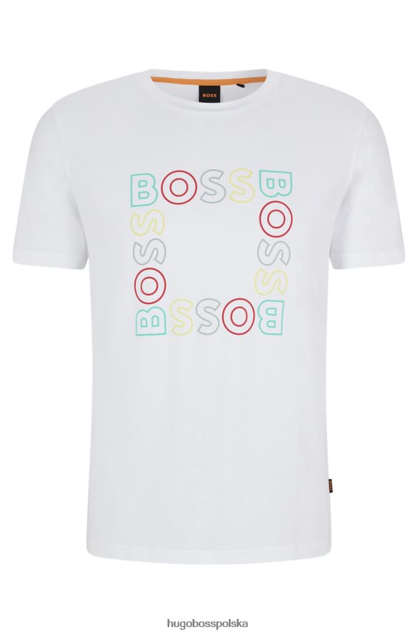 Hugo Boss bawełniana koszulka z nadrukiem logo Hugo w kolorze białym biały R0X0H64251