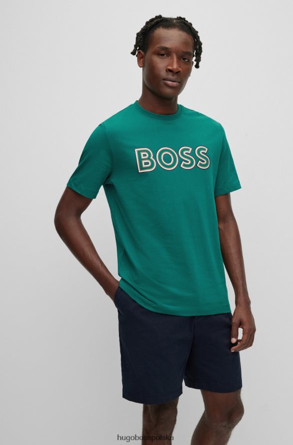 Hugo Boss bawełniana koszulka z nadrukiem logo Hugo w kolorze jasnozielonym jasnozielony R0X0H61694