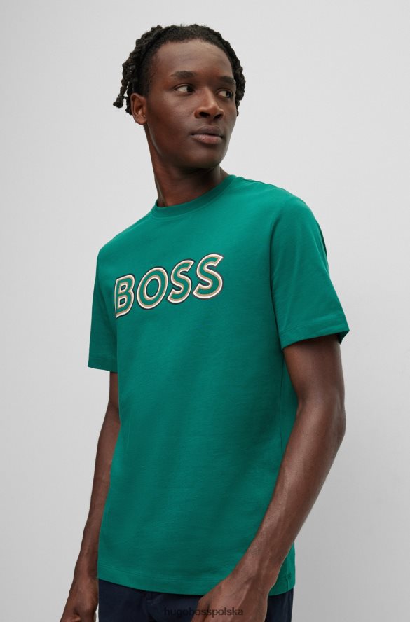 Hugo Boss bawełniana koszulka z nadrukiem logo Hugo w kolorze jasnozielonym jasnozielony R0X0H61694