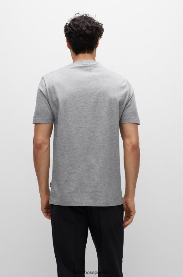 Hugo Boss bawełniana koszulka z nadrukiem logo w kolorze jasnoszarym hugo jasnoszary R0X0H61692