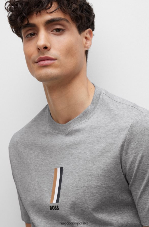 Hugo Boss bawełniana koszulka z nadrukiem logo w kolorze jasnoszarym hugo jasnoszary R0X0H61692