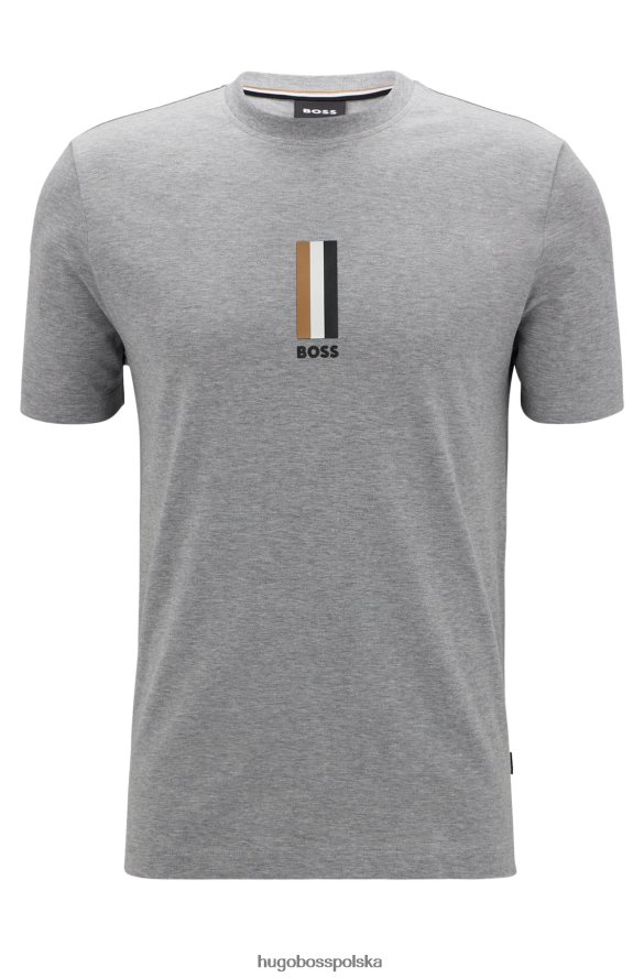 Hugo Boss bawełniana koszulka z nadrukiem logo w kolorze jasnoszarym hugo jasnoszary R0X0H61692
