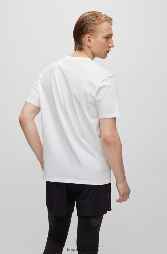 Hugo Boss bawełniana koszulka z nadrukiem wilka i logo w kolorze białym hugo biały R0X0H62019