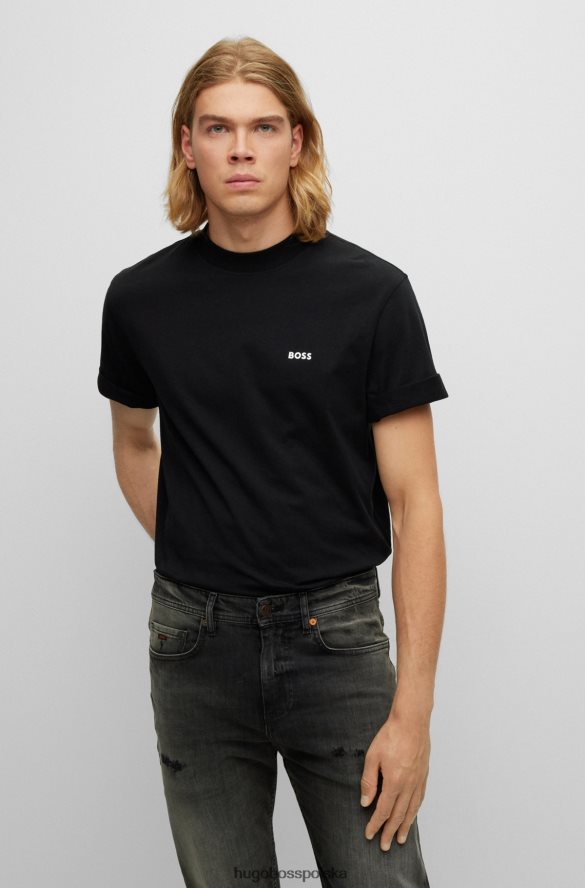 Hugo Boss bawełniany dżersejowy t-shirt z sezonową grafiką w kolorze czarnym hugo czarny R0X0H64068