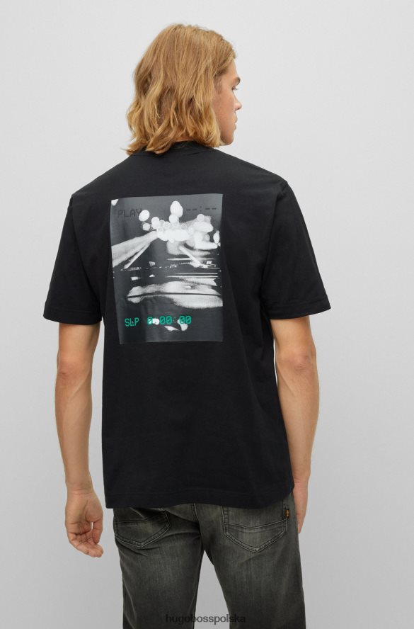 Hugo Boss bawełniany dżersejowy t-shirt z sezonową grafiką w kolorze czarnym hugo czarny R0X0H64068