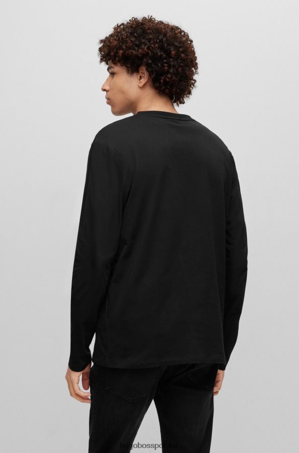 Hugo Boss bawełniany t-shirt z czerwoną metką z logo hugo czarny czarny R0X0H63894