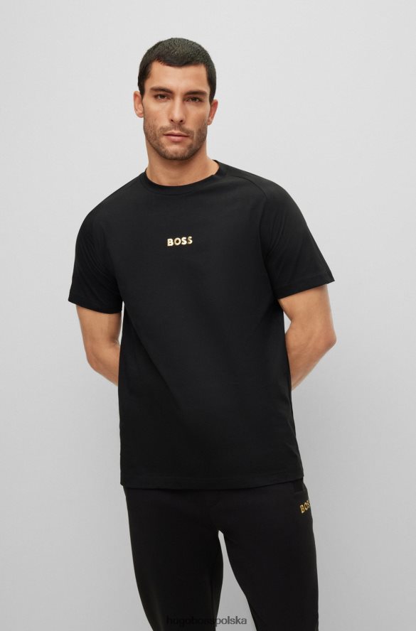 Hugo Boss bawełniany t-shirt z grafiką i logo hugo czarny czarny R0X0H63771