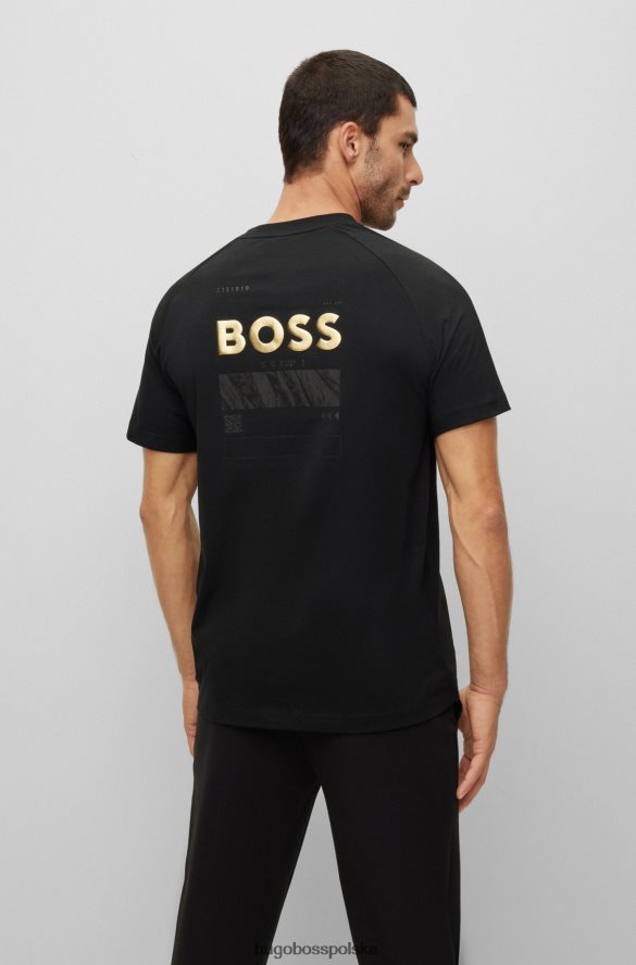 Hugo Boss bawełniany t-shirt z grafiką i logo hugo czarny czarny R0X0H63771