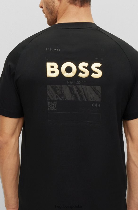 Hugo Boss bawełniany t-shirt z grafiką i logo hugo czarny czarny R0X0H63771