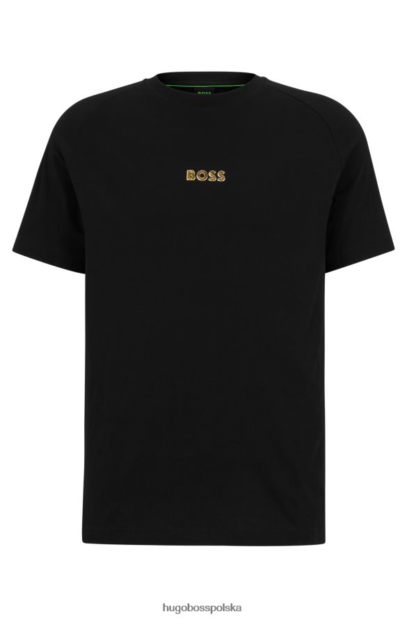 Hugo Boss bawełniany t-shirt z grafiką i logo hugo czarny czarny R0X0H63771