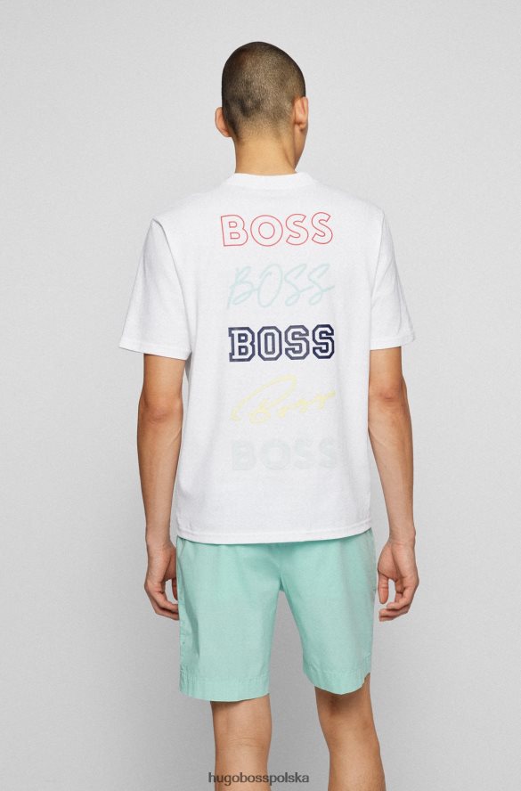 Hugo Boss bawełniany t-shirt z gumowanym nadrukiem logo biały hugo biały R0X0H62613