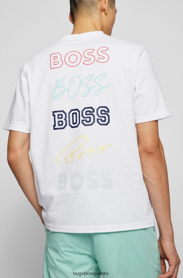 Hugo Boss bawełniany t-shirt z gumowanym nadrukiem logo biały hugo biały R0X0H62613