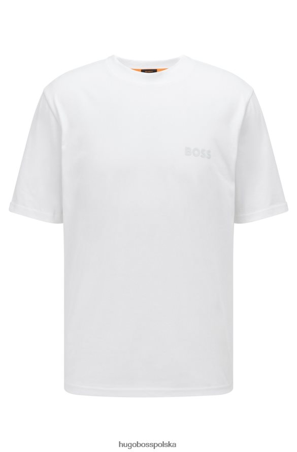 Hugo Boss bawełniany t-shirt z gumowanym nadrukiem logo biały hugo biały R0X0H62613