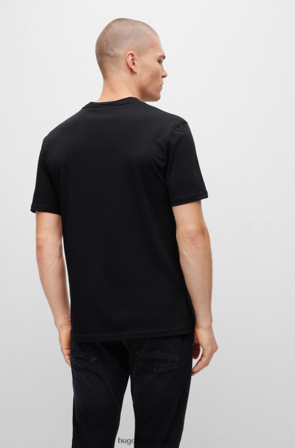 Hugo Boss bawełniany t-shirt z gumowanym nadrukiem logo, czarny hugo czarny R0X0H61105
