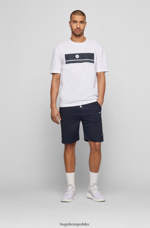 Hugo Boss biała koszulka Hugo o swobodnym kroju z bawełny organicznej z grafiką z logo biały R0X0H61472