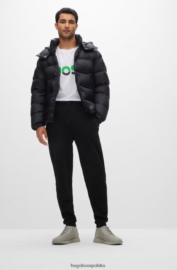 Hugo Boss biała koszulka z bawełnianego dżerseju z nadrukiem logo hugo z blokami kolorów biały R0X0H61476