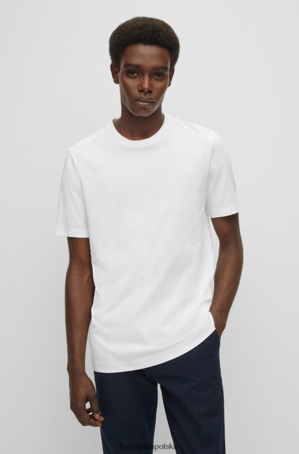 Hugo Boss biała koszulka z bawełnianego jerseyu Hugo o regularnym kroju biały R0X0H63252